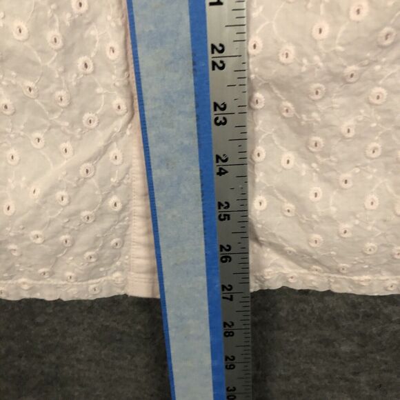 Croft & Barrow Blouse Womens XL Eyelet Lace Pale Pink Button Up L/SLV Pockets - Picture 6 of 9